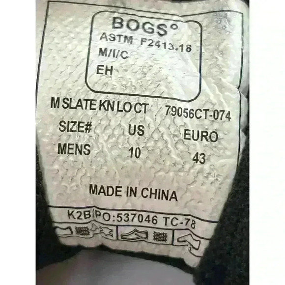 BOGS Slate Knit Low CT Men's Safety Work Comp Toe gray Red black  Sz 10 - Picture 7 of 10